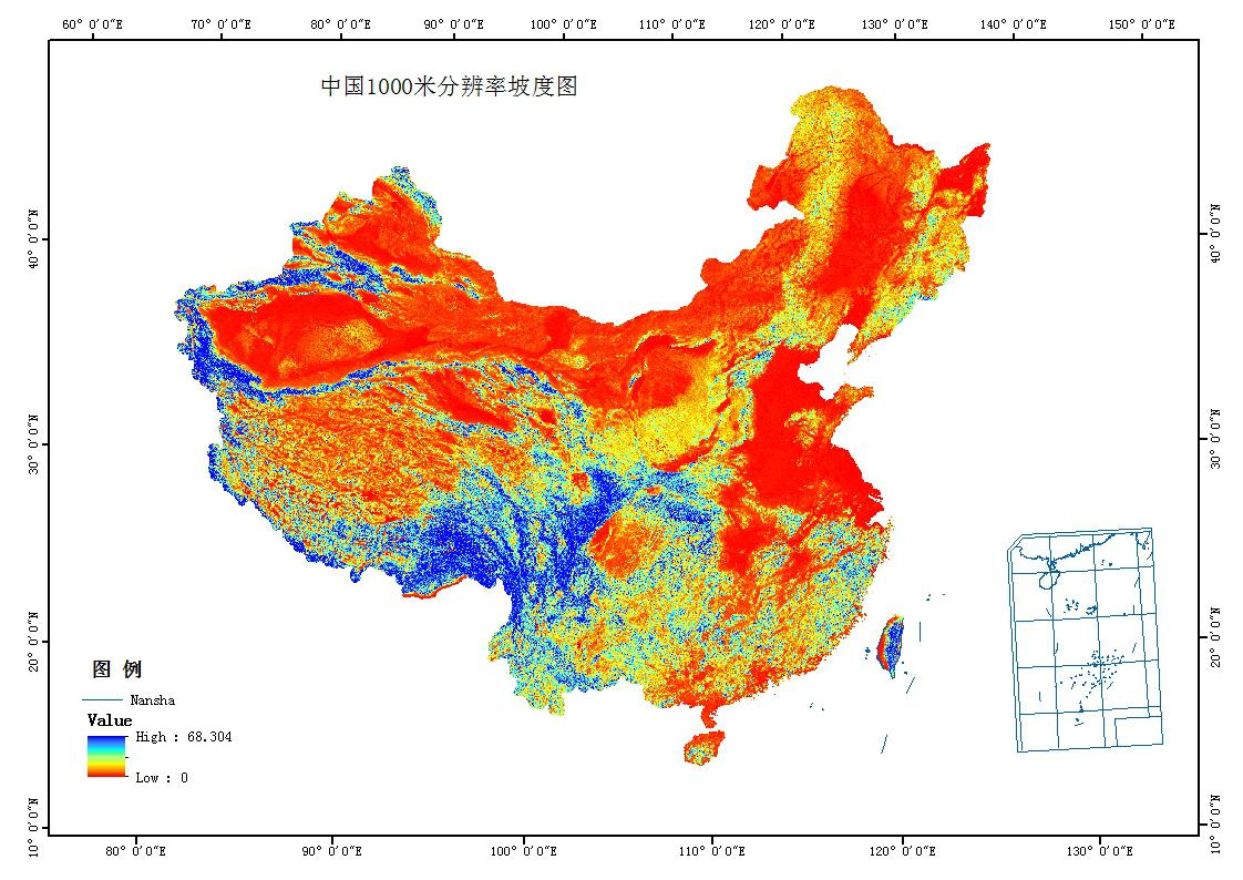 中国1000米分辨率的地形因子数据集（2000年）