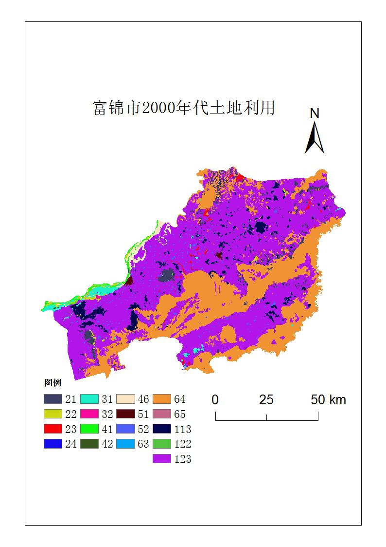 富锦市2000年代土地利用